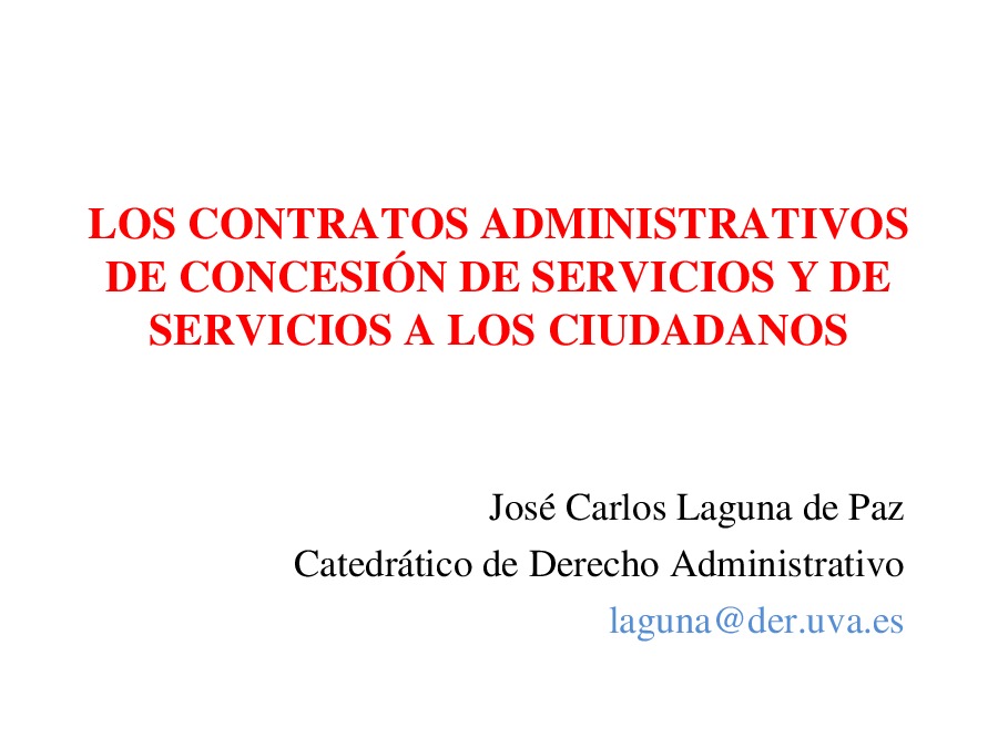 Contrato de concesión de servizos e contrato de prestación de servizos aos cidadáns